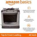 Amazon Basics Portable Foldable Soft Pet Dog Crate Carrier Kennel with Mesh Windows, Ventilation, Pockets for Large Dogs, 42 x 31 x 31 inches, Grey