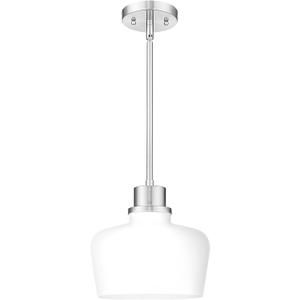 Emak Brushed Nickel Pendant Light Fixtures, Modern Pendant Lights Kitchen Island with Milk Glass Shade, 10 Inch Large Island Lights for Kitchen, Dining Room, Bathroom, PL126-BN-ML, Brushed Nickel & Milk Glass, 10 inch - 1 Light(1 Pcs)