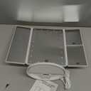 deweisn Floor Mount TriFold Lighted Vanity Mirror with 21 LED Lights, Touch Screen and 3X/2X/1X Magnification, Two Power Supply Modes Make Up Mirror,Travel Mirror