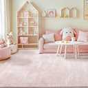 LIANLAM Washable Rug 9x12 Area Rugs for Living Room - Stain Resistant Non-Slip Backing Boho Rug for Bedroom,Durable & Ultra-Thin Vintage Large Area Rug(9x12,Pink)