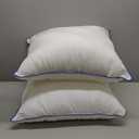 MIULEE Goose Feather Down 20x20 Pillow Insert Set of 2 with 100% Down-Proof Cotton Cover, Soft Fluffy Decorative Pillow for Sofa Bed Couch Living Room White