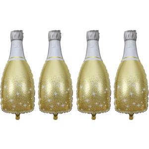 4PCS Champagne Bottle Mylar Foil Balloons Birthday Engagement Bachelorette Party Bridal Shower Wedding Celebration Anniversary Decorations