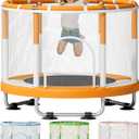 ZCMHAXJ 55" Trampoline for Kids, 440lbs Capacity Indoor & Outdoor Toddler Trampoline, Gifts for Boys & Girls