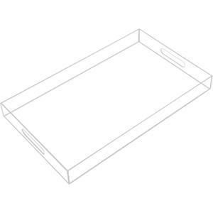 Clear Acrylic Serving Tray with Handles-Butler Trays for Coffee Table, Snacks,Breakfast in Bed, Kitchen Countertop,Vanity,Makeup Organizer,Ottoman (Clear, 12x20 Inch)
