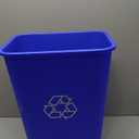 Amazon Basics Rectangular Commercial Office Wastebasket, Easy to Clean, Lightweight, 10 Gallon, Blue, Recycle Logo