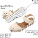 mysoft Women's Low Wedge Sandals Comfortable Closed Toe Espadrilles Slip on Elastic Ankle Strap Walking Sandals, Size 8.5