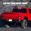 Third 3rd Brake Light LED for 2009-2017 Dodge Ram 1500, High Mount Rear Brake Lights Assembly for 10-17 Ram 2500 3500, Waterproof Center Cab Lamp Cargo Stop Light