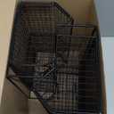 Huwena 2 Pcs Tiered Pegboard Baskets Bins Set with 4 Hooks Black Pegboard Parts Storage System Metal Garage Tool Organizer for Workbench Bathroom Kitchen Accessory Storage(2 Grid,Black)