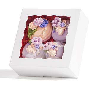 20pcs 5x5x2 Inch Window Boxes - Fits Cookies, Soap, Chocolate, Macaron, Cake & Gift Goodies