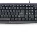 Verbatim Slimline Wired Keyboard and Mouse Combo USB Plug-and-Play Numeric Keypad Adjustable Tilt Legs Optical Corded Mouse Full-Size Computer Keyboard Compatible with PC, Laptop - FFP Packaging Black
