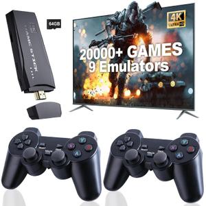Retro Game Console 20000+ Games,64GB,4k Definition,Game Stick with Builtin 9 Emulators&Dual 2.4G Controllers,Plug and Retro Play Video Games for TV.(Crazyboy)