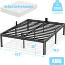 FUIOBYVV King Bed Frame with Round Corner Edge Legs 18 inch High 3500 lbs Heavy Duty Metal Platform Bed Frame King Size No Box Spring Needed/Noise Free/Steel Slat Support/Non-Slip Black