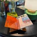 Acrylic Book Stand - Open Book Display Stand for Reading, Bible, Cookbook, Magazines, Textbooks, Recipe Holder (Wood Grain Pattern)