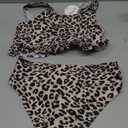 Arshiner Girls Bikini Beach Swimwear 2 Piece Swimsuits Floral Printing Bathing Suits for 11-12 Years, Leopard Pattern