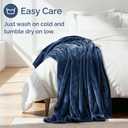 Ultra Soft Fleece Blanket Queen Size - Flannel Fleece Luxury Queen Blanket - Lightweight for Couch Bed Chair - Thick, Warm and Breathable - All Season Cozy Fuzzy, Anti-Static Microplush Bedding, Navy