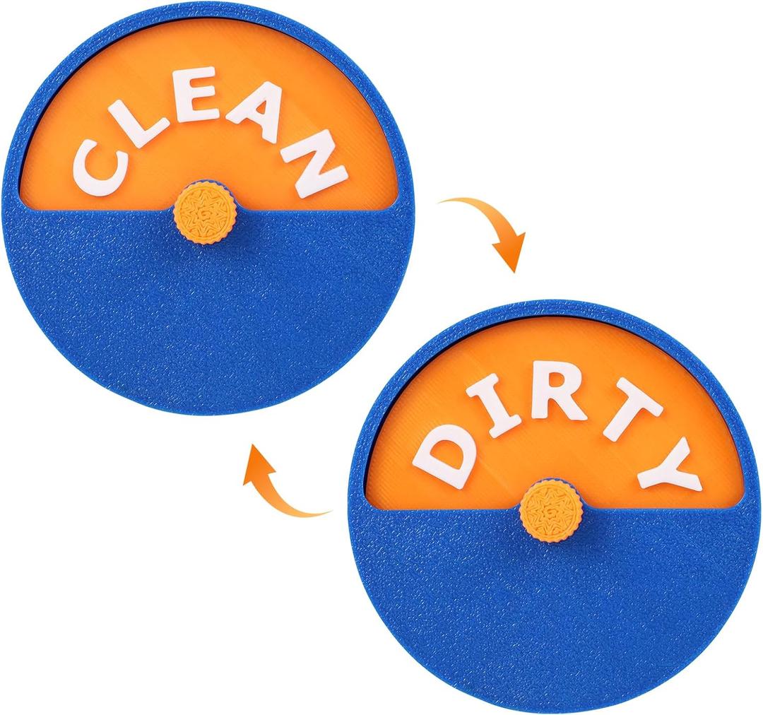 3 x Dishwasher Clean Dirty Sign,Dishwasher Magnet Clean Dirty Sign,Strong-Magnet Non-Scratch Clean-Dirty-Magnets for Dishwashers,Rotary Button,Easy to Read & Slide,Kitchen Decor