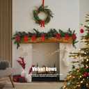 24 Pcs Red Velvet Ribbon Christmas Tree Bows Bow Tree Topper Door Garland Decor Vintage Wreath Bow Velvet Bows Ornaments for Christmas Trees Gifts Party Door Garland Wreath Decor (Burgundy)