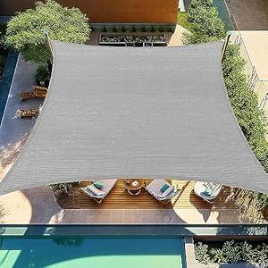 Shade&Beyond Rectangle Sun Shade Sail 06'X10' Permeable Canopy Blue for Patio Garden Yard Deck Pergola