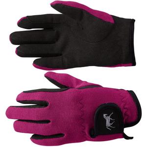 HORZE Kids' Unisex Stretchy Adjustable Horse Riding Equestrian Gloves with Suede Grip and Pony Design (5", Byzantine Pink)