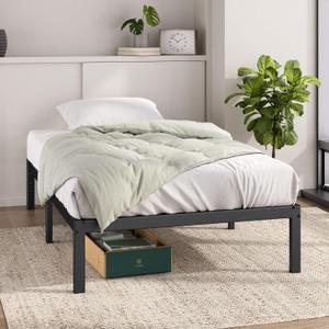 ZINUS 14 Inch Elias Metal Platform Bed Frame, Steel Support, No Box Spring Needed, Easy Assembly, Twin (Black)