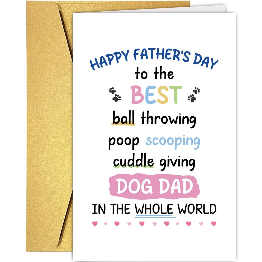 6 x Supoeguk Humor Father's Day Card for Men, Funny Fathers Day Gift for Him, Happy Father's Day Cards, You're A Great Dad