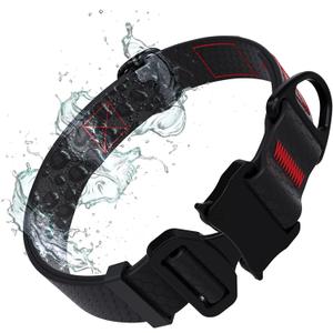 Tuff Pupper Waterproof Action Collar for Dogs | Heavy Duty Water Proof Dog Collar | Tear Proof & Odor Free | Rust-Proof Metal Hardware | Tactical Quick Release Buckle | for Adventurous, Active Dogs (Large 17 - 24", Epic Black)