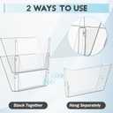 Gawerk Clear Acrylic Single Pocket, Plastic Hanging Wall Mount File Holder for Office Home (Clear, 2 Pack)