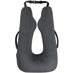 TinlyFinly Car Travel Pillow for Kids Adults, Raised Padding Head and Neck Support Car Seat Sleeping Pillow for Toddlers, Portable U Shaped Body Pillow for Car Seat On Road Trip (Black)