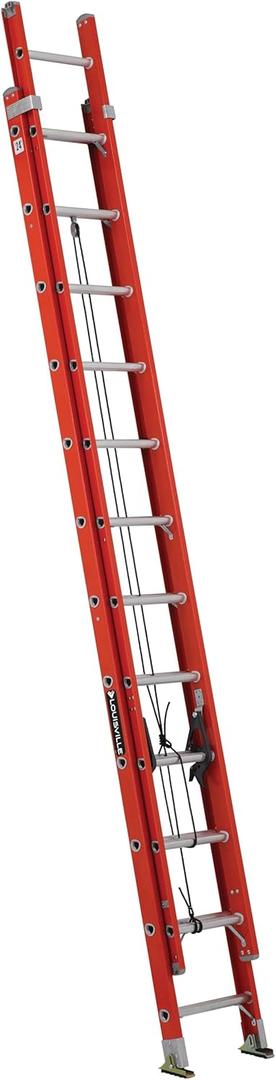 Louisville Ladder 24-foot Fiberglass Extension Ladder, 300-Pound Load Capacity, Type IA, FE3224