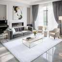 BENRON Fluffy White Rugs for Living Room Bedroom 4x6, Soft Plush Fuzzy Shaggy Rugs for Kids Girls Boys Room Decor, Washable Indoor Floor Carpets