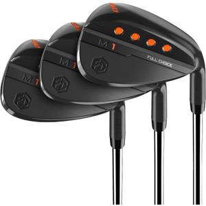 FULL CHOICE Golf Wedge Set, 52/56/60 Degree Golf Sand Wedge, Gap Wedge, Lob Wedge Golf Clubs, Wedges Golf Clubs for Men Women Right Hand, CNC Milled Face for More Spin and Control, Black 