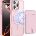 TopMade Mag-Safe Case for iPhone 16 Pro with Magnetic Wallet Card Holder, Mag-Safe Phone Case with Magnetic Wallet Fit 4 Cards, Shockproof Slim Case for iPhone 16 Pro 6.3 inch, Pink