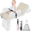 Inflatable Toddler Airplane Bed for Kids, Baby Air Plane Seat Extender, Blow Up Air Mattress for Child Plane Travel Sleep Bed with Safety Belt, Carry Bag, Pump