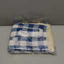 Softalker Checkered Tablecloth Rectangle, Outdoor Linen Cotton Gingham Table Cloth with Tassel, Heavy Duty Wrinkle Free Buffalo Plaid Table Cover for Kitchen Dining Home Party - 55 x 84 Inch, Navy