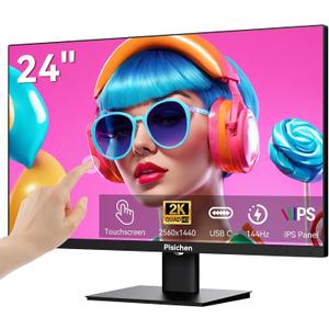 Touchscreen Monitor 2K 144Hz 23.8 Inch QHD 2560x1440P Computer Monitor USBC HDMI DP Ports Eye Care Frameless VESA Mount