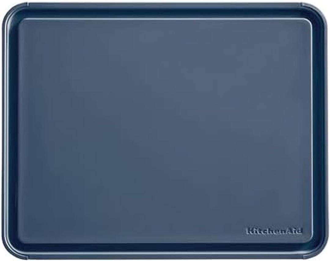 KitchenAid Classic Plastic Cutting Board with Perimeter Trench and Non Slip Edges, Dishwasher Safe, 11 x 14 inch, Ink Blue