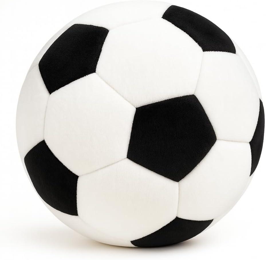 Tplay Soccer Ball Plush for Boy: Double-Stitched Tested 1000+ Kicks Stuffed Pillow - Worry-Free Indoor Play Toy Gifts - Soft Furniture-Safe 3-9 Year Old 8 Inch