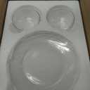 Havawish 18 Pcs Glass Dinnerware Set Sleek Round Clear Glass Plate and Bowl Sets for Dessert, Salad, Fruit, Dishwasher, Microwave Safe Kitchen Dining