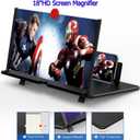 18" Screen Magnifier for Cell Phone, Mobile Phone 3D HD Magnifying Projector Screen Enlarger for Movies, Videos and Gaming, Foldable Phone Stand with Screen Amplifier,Gifts for Mom Dad
