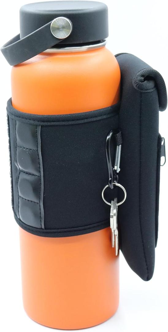 SACSTAR Magnetic Water Bottle Sleeve Bag with Large Pocket Phone Holder, Attach it to Any Equipment, Gym Essentials Accessory