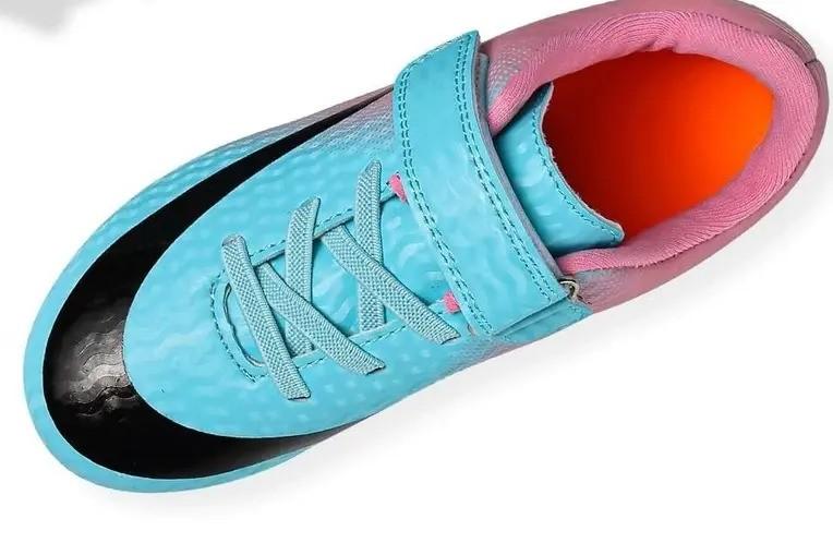 Pink Blue Soccer Cleats, 38 Size