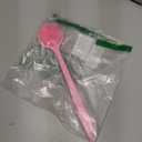 DNC Silicone Back Scrubber for Shower, Soft Bath Body Brush with Long Handle (Pink)