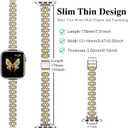 MioHHR Slim Metal Band Compatible with Apple Watch Band 42mm(Series 11 10) 41mm(Series 9 8 7) 40mm(Series 6 5 4 SE3/2/1) 38mm(Series 3 2 1),Stainless Steel iWatch Bands for Women,Silver/Gold