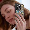 KANGHAR Case Compatible with iPhone 16 Pro Flower Pattern [Compatible with Magsafe] Cute Colorful Blooming Florals Protective Magnetic Case for Girls Women 6.3"