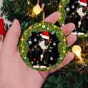 2 x DECORLUXES Set 2 Christmas Ornaments 3.1" - Tuxedo Cat Acrylic Ornament, Black and White Cat Christmas - Black cat Ornament - Christmas Tree Decoration Ornament