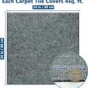 Carpet Tiles Peel and Stick 24 x 24, Self Adhesive Soft Padded Flooring Stickers, Light Gray Home Decor for Bedroom Living Room Office, 10 Tiles & 40 sq ft per Box