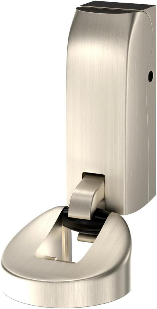 1 Pack Hydraulic Windproof Door Stoppers, Floor Mount Doorstops, Heavy Duty Mechanical Door Stops Doors Catch Holder No Drilling, Brushed Nickel