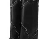 Shark Fold Over Cowboy Cowgirl Boots Studded - Knee High, Tall, Western, Slouch, Pointed Toe, Pull on, Fashion Boot, Dress
, Size 8