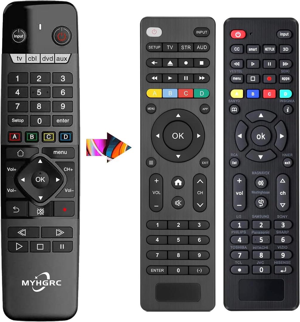 Universal Remote for All TVs/DVD/Blu-ray Player/VCR/Combo/CBL/Audio Streaming Media Player and More (US G10)