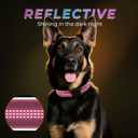 Waterproof AirTag Dog Collar - Reflective Comfortable Dog Collars with Air Tag Holder - GPS Dog Tracker Collar with Quick Easy Install - for Large Medium Small Dogs(Pink, XL)